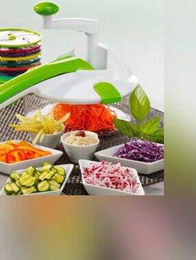 Manual Salad Spinner & Slicer Set. Vegetable and Fruit Chopper Grater Slicer